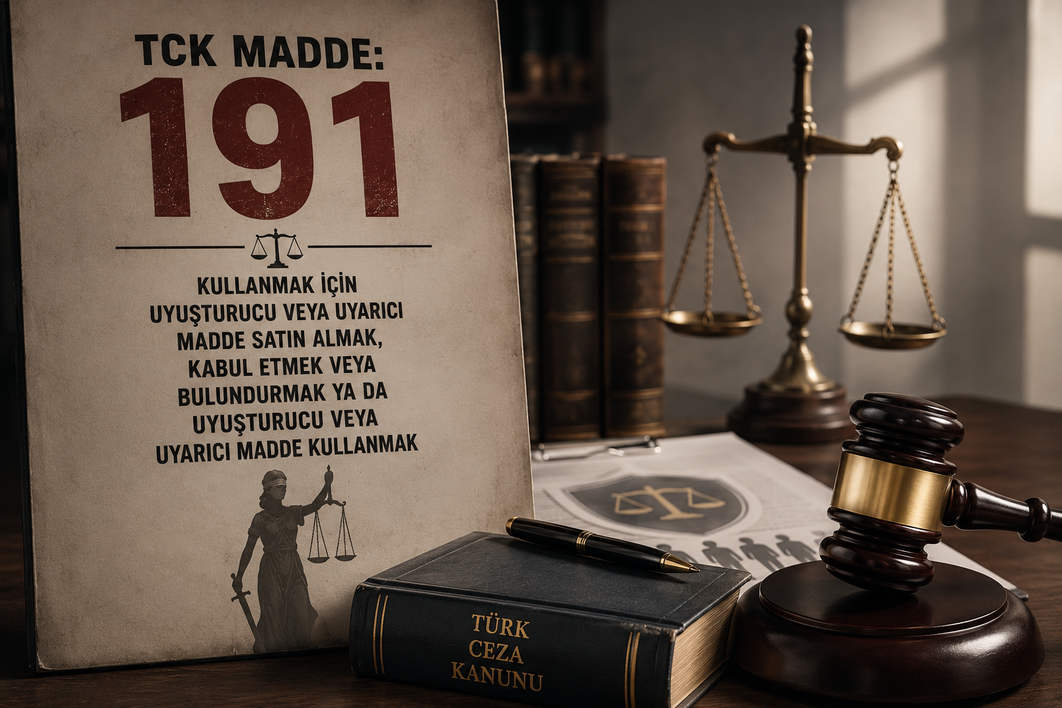 TCK:191 KULLANMAK İÇİN UYUŞTURUCU VEYA UYARICI MADDE SATIN ALMAK, KABUL ETMEK VEYA BULUNDURMAK YA DA UYUŞTURUCU VEYA UYARICI MADDE KULLANMAK SUÇU